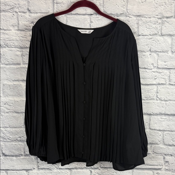 Nine West Tops - Nine West Black Pleated Blouse Size XL NWT